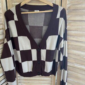 Garage Plaid Cardigan XL